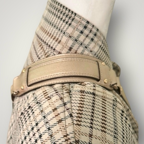 Coach Ashley Cream and Metallic Gold Leather Shoulder Bag - Picture 11 of 14